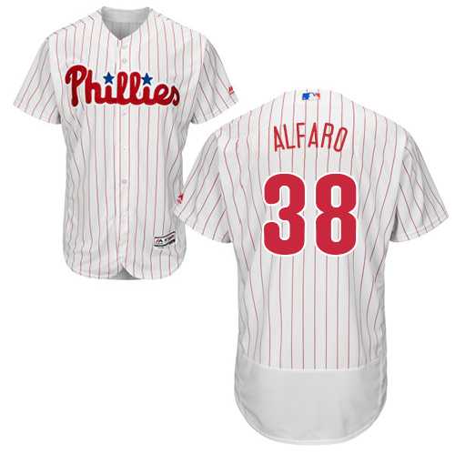 Men's Philadelphia Phillies #38 Jorge Alfaro White(Red Strip) Flexbase Authentic Collection Stitched MLB Jersey