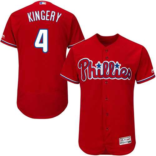 Men's Philadelphia Phillies #4 Scott Kingery Red Flexbase Authentic Collection Stitched MLB Jersey