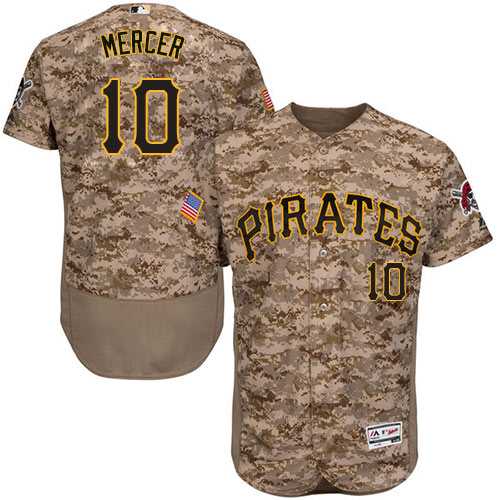 Men's Pittsburgh Pirates #10 Jordy Mercer Camo Flexbase Authentic Collection Stitched MLB Jersey