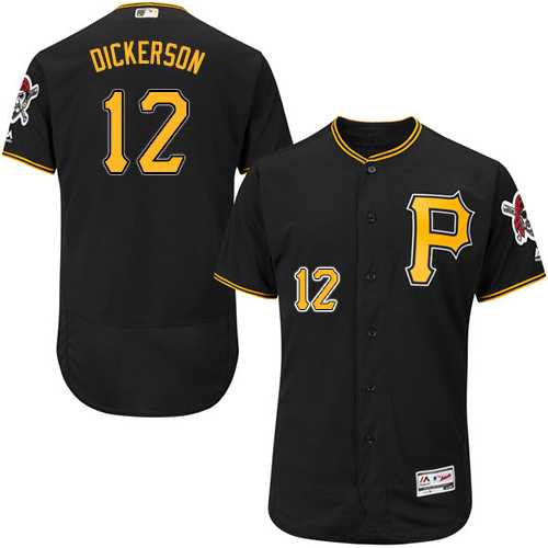 Men's Pittsburgh Pirates #12 Corey Dickerson Black Flexbase Authentic Collection Stitched MLB Jersey