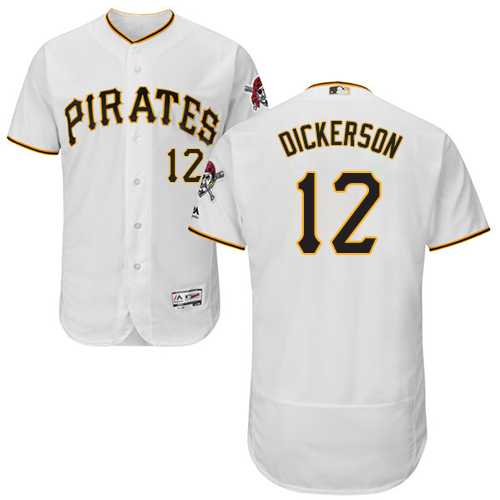 Men's Pittsburgh Pirates #12 Corey Dickerson White Flexbase Authentic Collection Stitched MLB Jersey