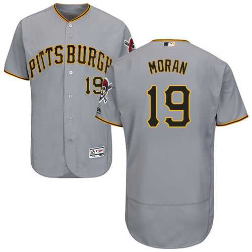 Men's Pittsburgh Pirates #19 Colin Moran Grey Flexbase Authentic Collection Stitched MLB Jersey