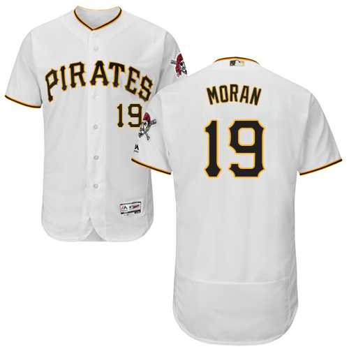 Men's Pittsburgh Pirates #19 Colin Moran White Flexbase Authentic Collection Stitched MLB Jersey