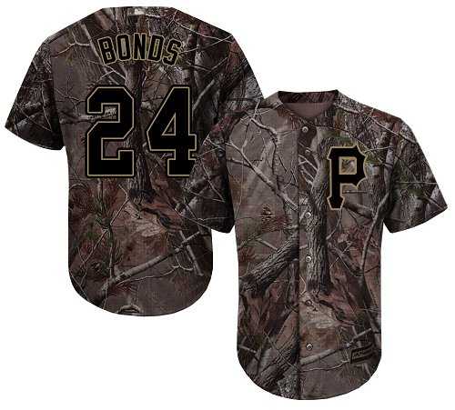 Men's Pittsburgh Pirates #24 Barry Bonds Camo Realtree Collection Cool Base Stitched MLB