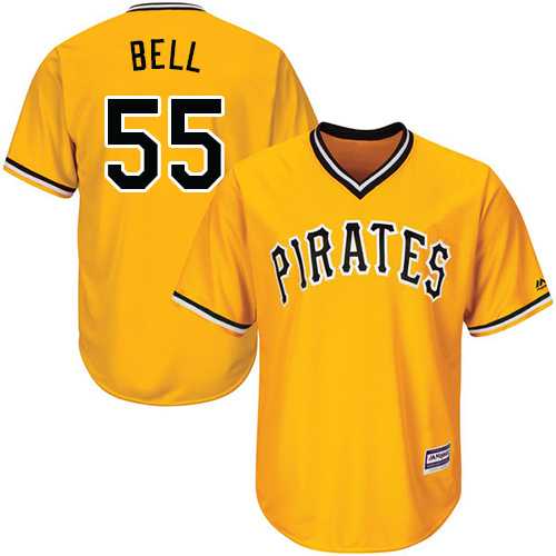 Men's Pittsburgh Pirates #55 Josh Bell Gold New Cool Base Stitched MLB