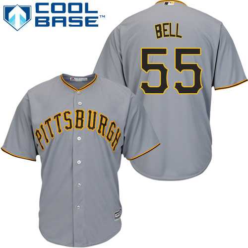 Men's Pittsburgh Pirates #55 Josh Bell Grey New Cool Base Stitched MLB