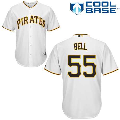 Men's Pittsburgh Pirates #55 Josh Bell White New Cool Base Stitched MLB