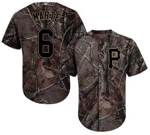 Men's Pittsburgh Pirates #6 Starling Marte Camo Realtree Collection Cool Base Stitched MLB