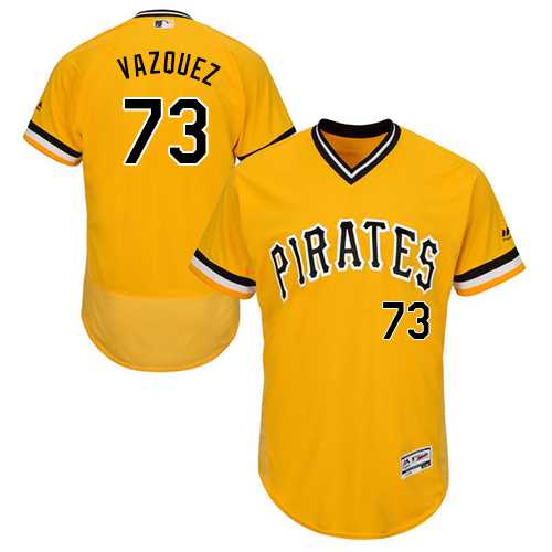 Men's Pittsburgh Pirates #73 Felipe Vazquez Gold Flexbase Authentic Collection Stitched MLB
