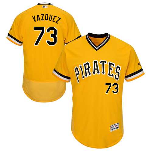 Men's Pittsburgh Pirates #73 Felipe Vazquez Gold Flexbase Authentic Collection Stitched MLB Men's Pittsburgh Pirates #73 Felipe Vazquez Gold Flexbase Authentic Collection Stitched MLB