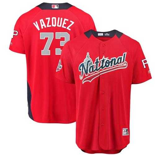 Men's Pittsburgh Pirates #73 Felipe Vazquez Red 2018 All-Star National League Stitched MLB