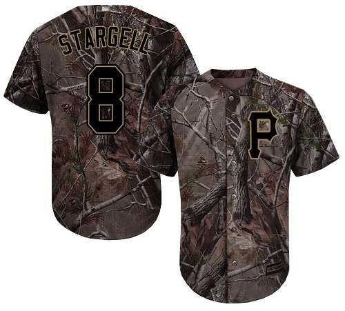 Men's Pittsburgh Pirates #8 Willie Stargell Camo Realtree Collection Cool Base Stitched MLB