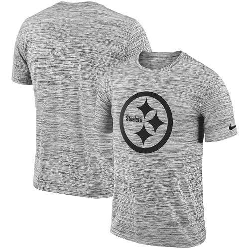 Men's Pittsburgh Steelers Nike Heathered Black Sideline Legend Velocity Travel Performance T-Shirt