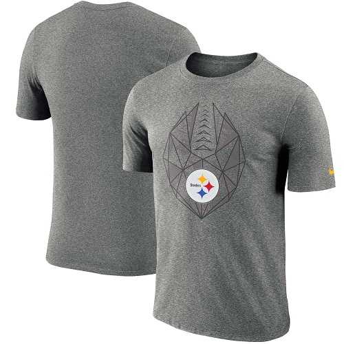 Men's Pittsburgh Steelers Nike Heathered Charcoal Fan Gear Icon Performance T-Shirt