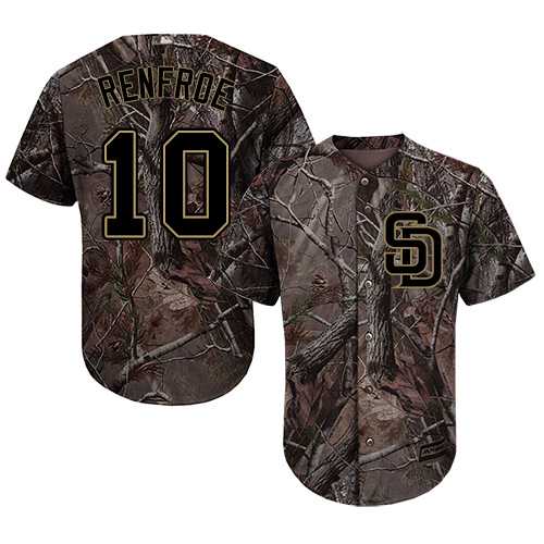 Men's San Diego Padres #10 Hunter Renfroe Camo Realtree Collection Cool Base Stitched MLB