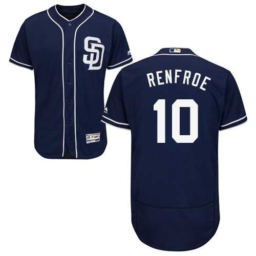 Men's San Diego Padres #10 Hunter Renfroe Navy Blue Flexbase Authentic Collection Stitched MLB Jersey