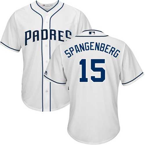 Men's San Diego Padres #15 Cory Spangenberg White New Cool Base Stitched MLB Men's San Diego Padres #15 Cory Spangenberg White New Cool Base Stitched MLB