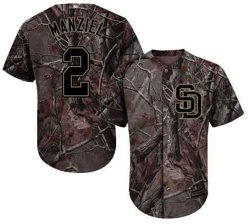 Men's San Diego Padres #2 Johnny Manziel Camo Realtree Collection Cool Base Stitched MLB