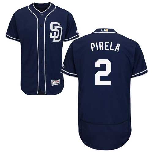 Men's San Diego Padres #2 Jose Pirela Navy Blue Flexbase Authentic Collection Stitched MLB Jersey