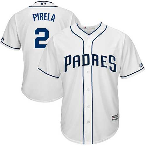 Men's San Diego Padres #2 Jose Pirela White New Cool Base Stitched MLB Jersey