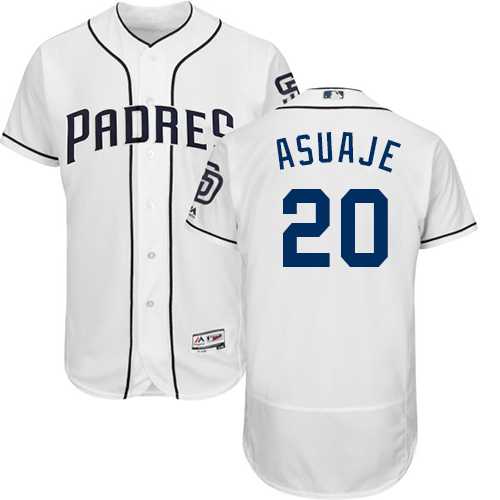 Men's San Diego Padres #20 Carlos Asuaje White Flexbase Authentic Collection Stitched MLB Jersey