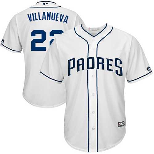 Men's San Diego Padres #22 Christian Villanueva White New Cool Base Stitched MLB Jersey