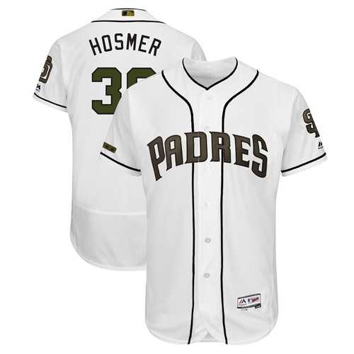 Men's San Diego Padres #30 Eric Hosmer White Flexbase Authentic Collection 2018 Memorial Day Stitched MLB Jersey