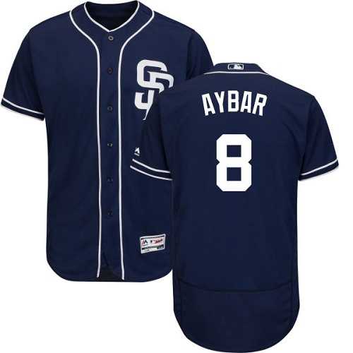 Men's San Diego Padres #8 Erick Aybar Navy Blue Flexbase Authentic Collection Stitched MLB