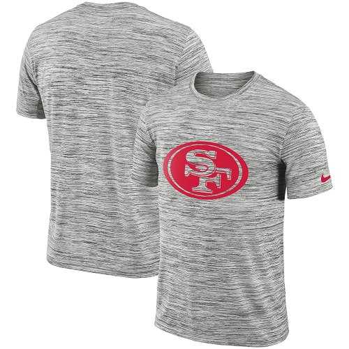 Men's San Francisco 49ers Nike Heathered Black Sideline Legend Velocity Travel Performance T-Shirt
