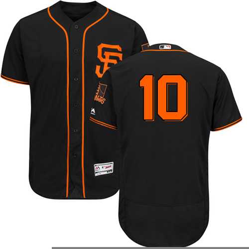 Men's San Francisco Giants #10 Evan Longoria Black Flexbase Authentic Collection Alternate Stitched Baseball Jersey