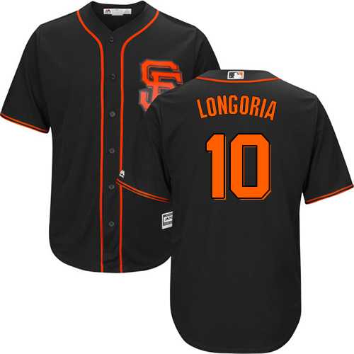 Men's San Francisco Giants #10 Evan Longoria Black New Cool Base Alternate Stitched Baseball Jersey