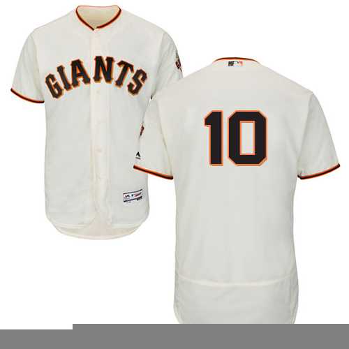 Men's San Francisco Giants #10 Evan Longoria Cream Flexbase Authentic Collection Stitched Baseball Jersey