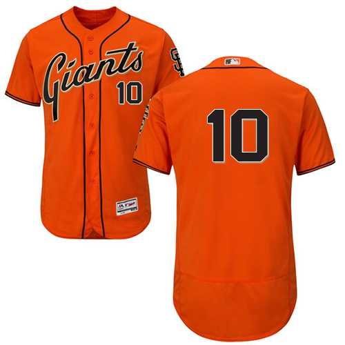 Men's San Francisco Giants #10 Evan Longoria Orange Flexbase Authentic Collection Stitched MLB