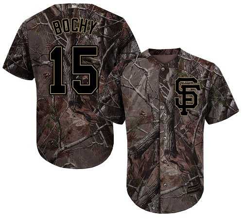 Men's San Francisco Giants #15 Bruce Bochy Camo Realtree Collection Cool Base Stitched MLB