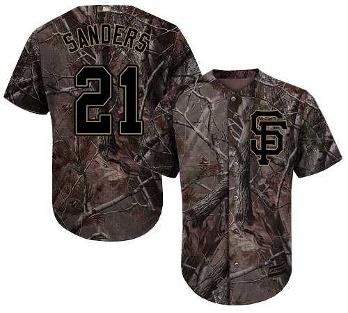 Men's San Francisco Giants #21 Deion Sanders Camo Realtree Collection Cool Base Stitched MLB