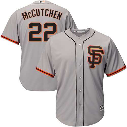 Men's San Francisco Giants #22 Andrew McCutchen Grey New Cool Base Road 2 Stitched MLB