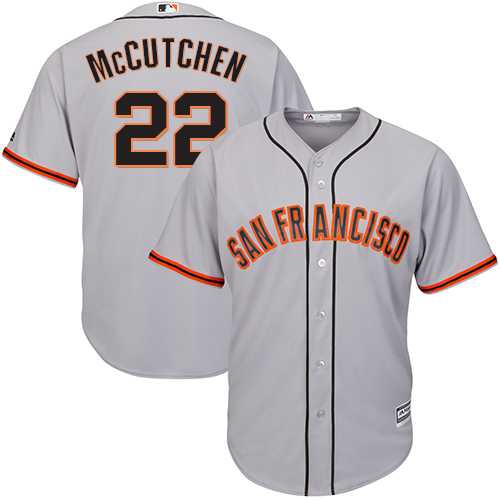 Men's San Francisco Giants #22 Andrew McCutchen Grey New Cool Base Road Stitched MLB