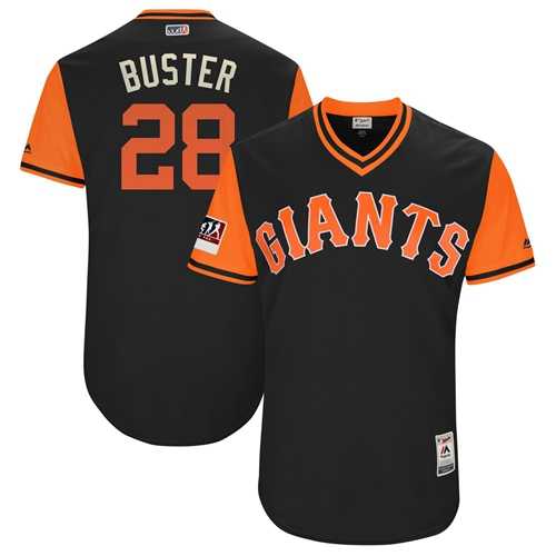 Men's San Francisco Giants #28 Buster Posey Black Buster Players Weekend Authentic Stitched MLB