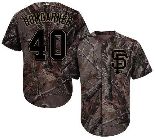 Men's San Francisco Giants #40 Madison Bumgarner Camo Realtree Collection Cool Base Stitched MLB