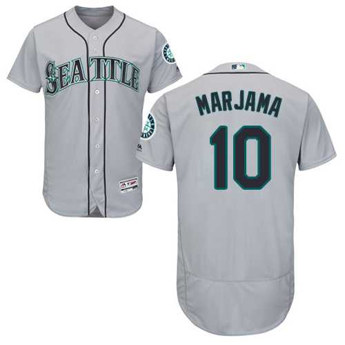 Men's Seattle Mariners #10 Mike Marjama Grey Flexbase Authentic Collection Stitched MLB Jersey