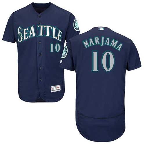 Men's Seattle Mariners #10 Mike Marjama Navy Blue Flexbase Authentic Collection Stitched MLB Jersey