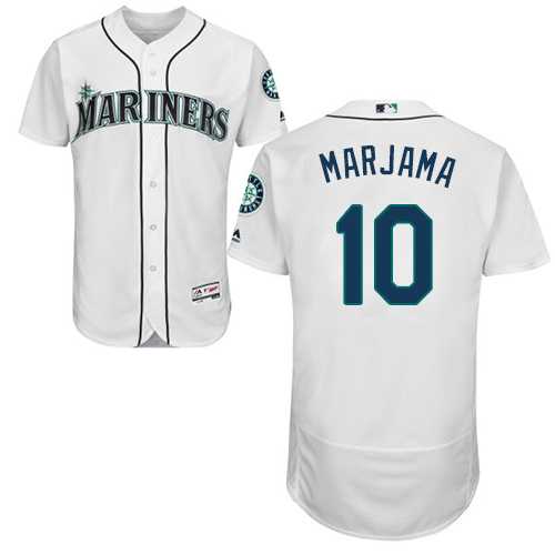 Men's Seattle Mariners #10 Mike Marjama White Flexbase Authentic Collection Stitched MLB Jersey