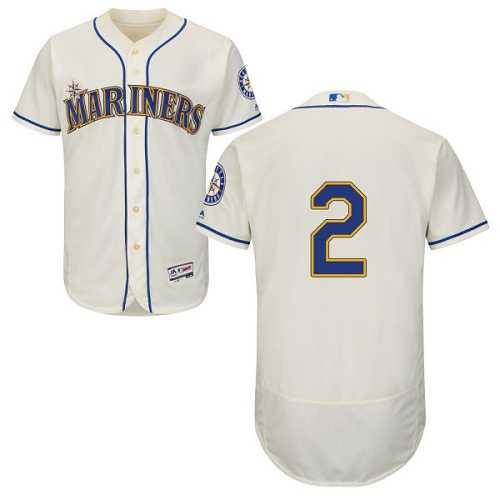 Men's Seattle Mariners #2 Jean Segura Cream Flexbase Authentic Collection Stitched MLB Jersey