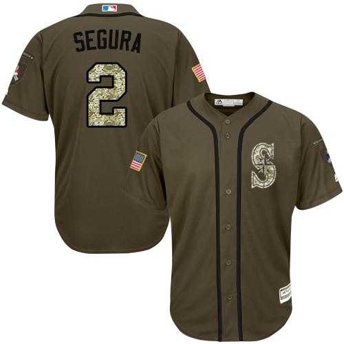 Men's Seattle Mariners #2 Jean Segura Green Salute to Service Stitched MLB Jersey