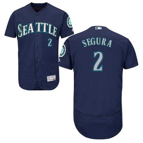 Men's Seattle Mariners #2 Jean Segura Navy Blue Flexbase Authentic Collection Stitched MLB Jersey