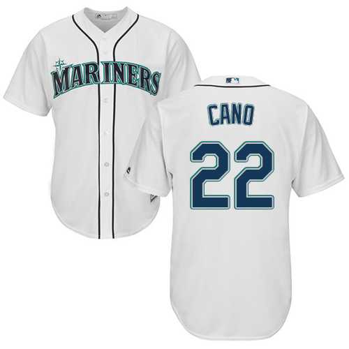 Men's Seattle Mariners #22 Robinson Cano White New Cool Base Stitched MLB