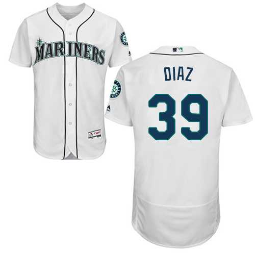 Men's Seattle Mariners #39 Edwin Diaz White Flexbase Authentic Collection Stitched MLB Jersey