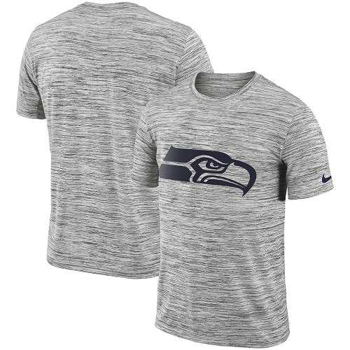 Men's Seattle Seahawks Nike Heathered Black Sideline Legend Velocity Travel Performance T-Shirt