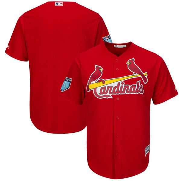 Men's St. Louis Cardinals Customized Majestic Scarlet 2018 Spring Training Cool Base Team Jersey
