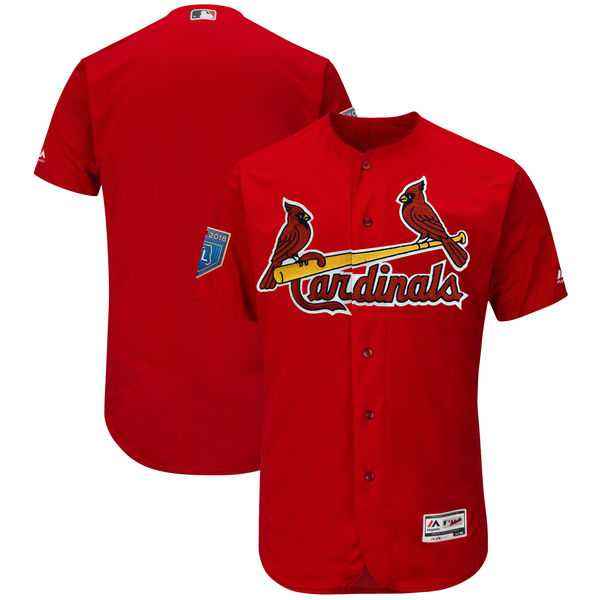 Men's St. Louis Cardinals Customized Majestic Scarlet 2018 Spring Training Flex Base Team Jersey